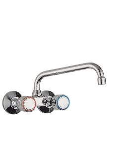 Grifo bimando mural para cocina Tres Cromo