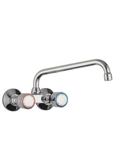 Grifo bimando mural para cocina Tres Cromo
