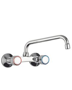 Grifo bimando mural para cocina Tres Cromo