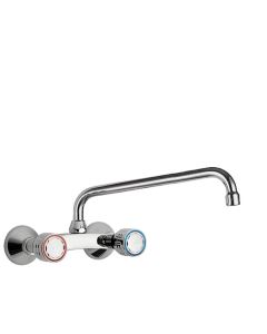 Grifo bimando mural para cocina Tres Cromo