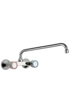 Grifo bimando mural para cocina Tres Cromo