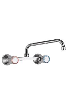 Grifo bimando mural para cocina Tres Cromo
