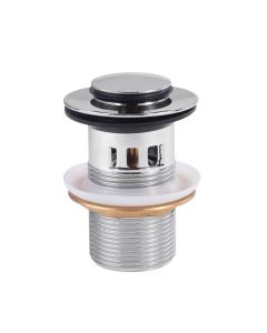 Válvula de desagüe Click‑clack para lavabo con rebosadero Tres Cromo