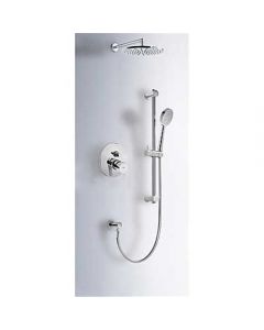 Kit de ducha monomando empotrado con cierre y regulación de caudal.
 Tres - Ref.185980