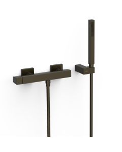 Grifo monomando mural para ducha Tres Slim Negro Bronce