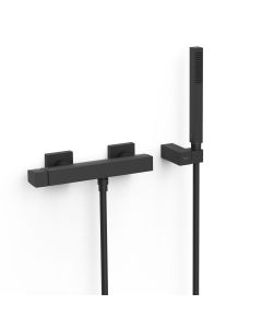 Grifo monomando mural para ducha Tres Slim Negro Mate