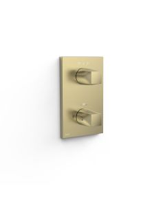 Pieza vista para caja empotrada de 2 vías Therm‑box Tres Therm-box Cava dorado