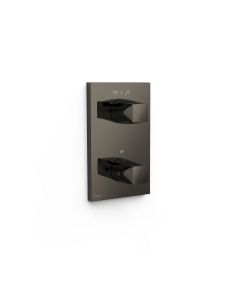 Pieza vista para caja empotrada de 2 vías Therm‑box Tres Therm-box Negro Metalizado