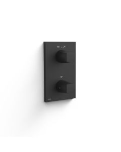 Pieza vista para caja empotrada de 2 vías Therm‑box Tres Therm-box Negro Mate