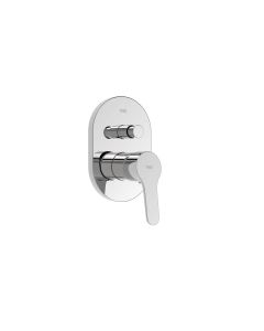 Grifo monomando empotrado de 2 vías para bañera y ducha Tres Base Cromo