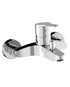 Grifo monomando mural para bañera y ducha Tres Base Cromo
