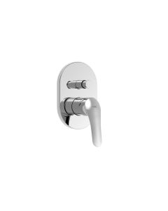Grifo monomando empotrado de 2 vías para bañera y ducha Tres Base Plus Cromo