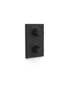 Pieza vista para caja empotrada de 2 vías Therm‑box Tres Base Plus Negro Mate