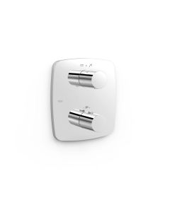Pieza vista para caja empotrada de 2 vías Therm‑box Tres Canigó Cromo