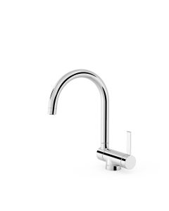 Grifo monomando con caño abatible para cocina Tres Cromo