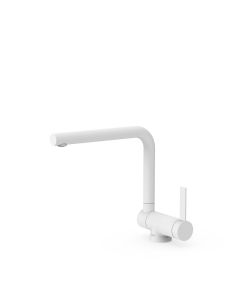 Grifo monomando con caño abatible para cocina Tres Blanco Mate