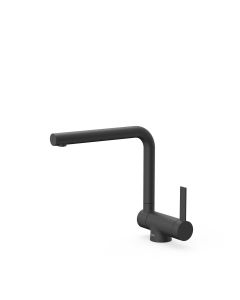 Grifo monomando con caño abatible para cocina Tres Negro Mate