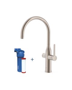 Grifo monomando de 2 vías para cocina, para agua de red y filtrada Tres Acero