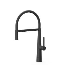 Grifo monomando con caño flexible para cocina Tres Negro Mate