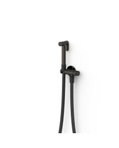 Grifo monomando empotrado con ducha para inodoro Tres Negro Metalizado