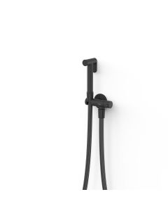 Grifo monomando empotrado con ducha para inodoro Tres Negro Mate