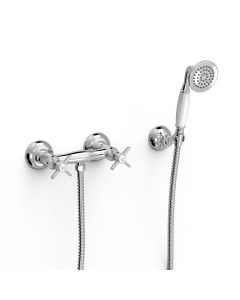 Grifo bimando mural para ducha Tres Clasic Cromo