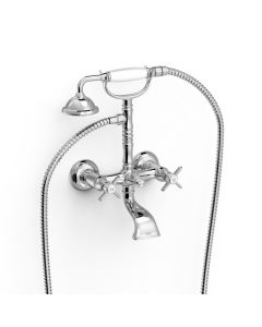 Grifo bimando mural para bañera y ducha Tres Clasic Cromo