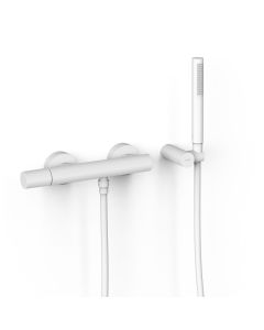 Grifo monomando mural para ducha Tres Study Blanco Mate