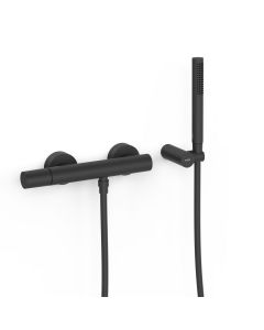 Grifo monomando mural para ducha Tres Study Negro Mate