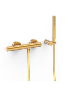 Grifo monomando mural para ducha Tres Study Oro Mate 24K