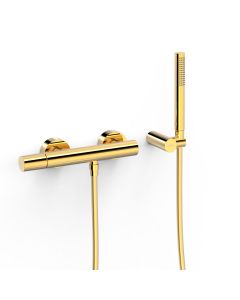 Grifo monomando mural para ducha Tres Study Oro 24K