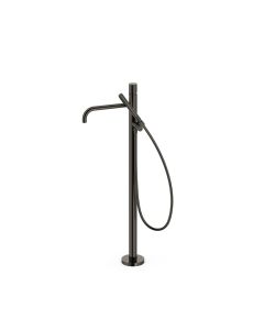 Grifo monomando a suelo para bañera y ducha Tres Study Negro Metalizado