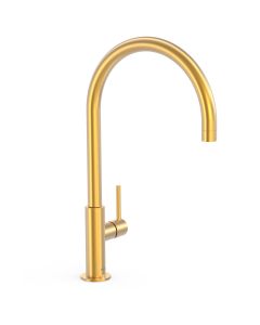 Grifo monomando XL con maneta lateral para lavabo Tres Study Oro Mate 24K
