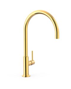 Grifo monomando XL con maneta lateral para lavabo Tres Study Oro 24K