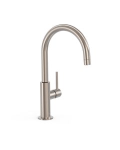 Grifo monomando alto con maneta lateral para lavabo Tres Study Acero