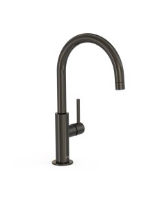 Grifo monomando alto con maneta lateral para lavabo Tres Study Negro Metalizado