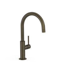 Grifo monomando alto con maneta lateral para lavabo Tres Study Negro Bronce