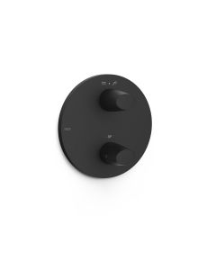 Pieza vista para caja empotrada de 2 vías Therm‑box Tres Therm-box Negro Mate