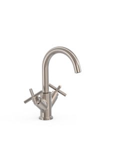 Grifo bimando para lavabo Tres Mont Blanc Acero