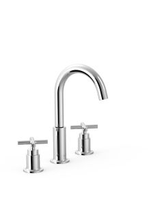 Grifo bimando de repisa para lavabo Tres Mont Blanc Cromo