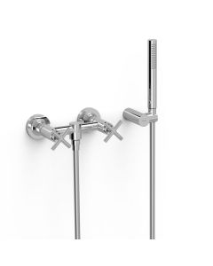 Grifo bimando mural para ducha Tres Mont Blanc Cromo