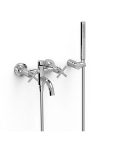 Grifo bimando mural para bañera y ducha Tres Mont Blanc Cromo