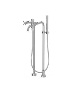 Grifo bimando de suelo para bañera y ducha Tres Mont Blanc Cromo