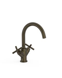 Grifo bimando alto para lavabo Tres Mont Blanc Negro Bronce