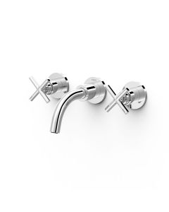Grifo bimando empotrado para lavabo Tres Mont Blanc Cromo