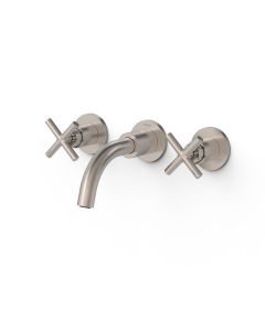 Grifo bimando empotrado para lavabo Tres Mont Blanc Acero