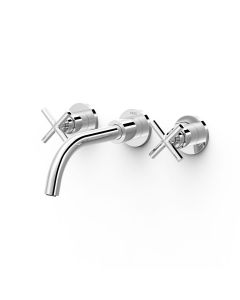 Grifo bimando empotrado para lavabo Tres Mont Blanc Cromo