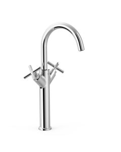 Grifo bimando XL para lavabo Tres Mont Blanc Cromo