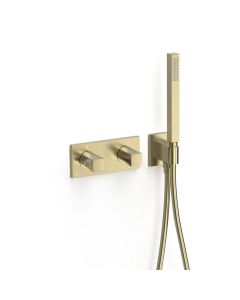 Grifo termostático empotrado de 2 vías B‑system Tres B-system Cava dorado