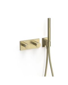 Grifo termostático empotrado de 2 vías B‑system Tres B-system Cava dorado
